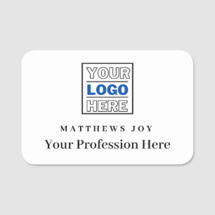 A professional custom branded logo name tag