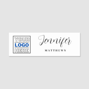 A professional custom branded logo name tag