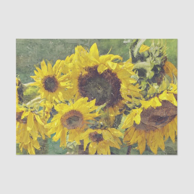 A Profusion of Absolutely Gorgeous Sunflowers Art Tissue Paper (Front)