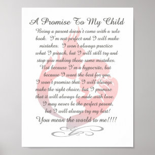 A Promise to My Child - Girl Poster