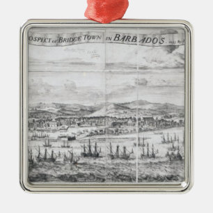 A Prospect of Bridge Town in Barbados Metal Tree Decoration