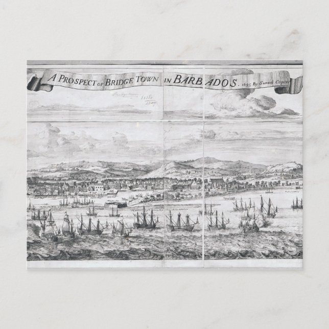 A Prospect of Bridge Town in Barbados Postcard (Front)