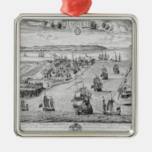 A Prospect of the Towne and Harbour of Harwich Metal Tree Decoration