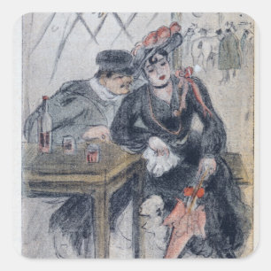 A Prostitute and her Client Square Sticker