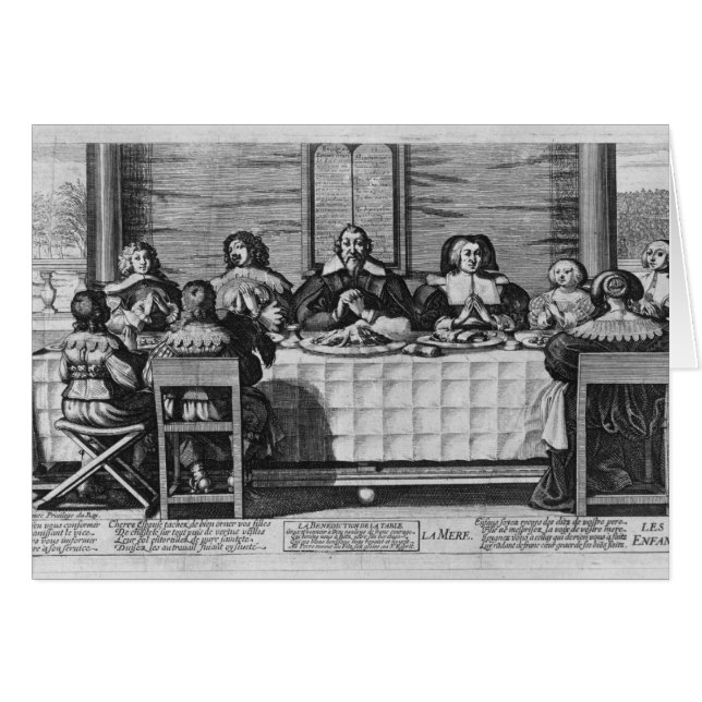 A Protestant family blessing the meal (Front Horizontal)