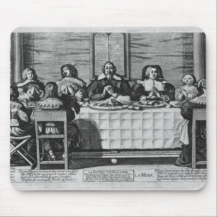 A Protestant family blessing the meal Mouse Mat
