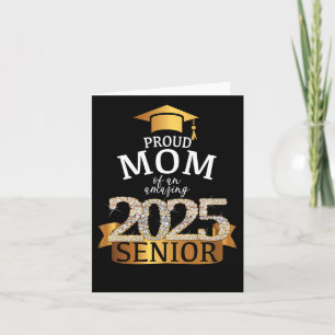 A Proud 2025 Senior Mum I Elegant Yellow Celebrati Card