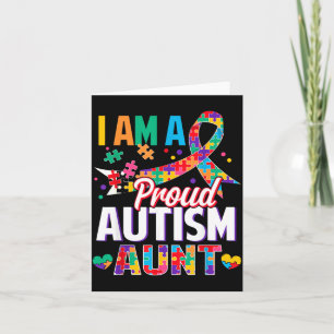 A Proud Autism Aunt Autism Awareness Puzzle Piece Card