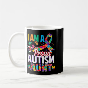 A Proud Autism Aunt Autism Awareness Puzzle Piece Coffee Mug