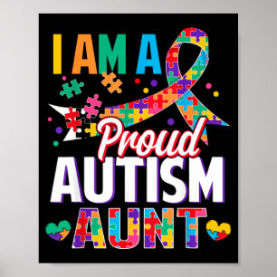 A Proud Autism Aunt Autism Awareness Puzzle Piece Poster