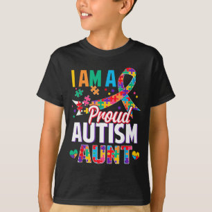 A Proud Autism Aunt Autism Awareness Puzzle Piece T-Shirt