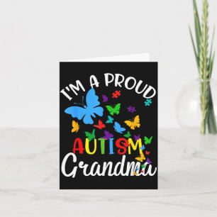 A Proud Autism Grandma Puzzle Ribbon Butterfly Card