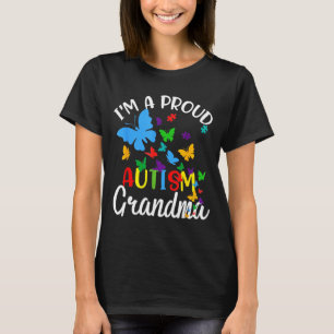 A Proud Autism Grandma Puzzle Ribbon Butterfly T-Shirt