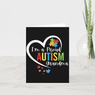 A Proud Grandma Love Heart Autism Awareness Puzzle Card