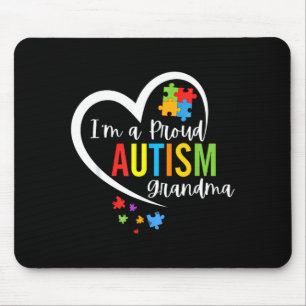 A Proud Grandma Love Heart Autism Awareness Puzzle Mouse Mat