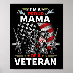 A proud mama of a veteran veteran's day mens poster