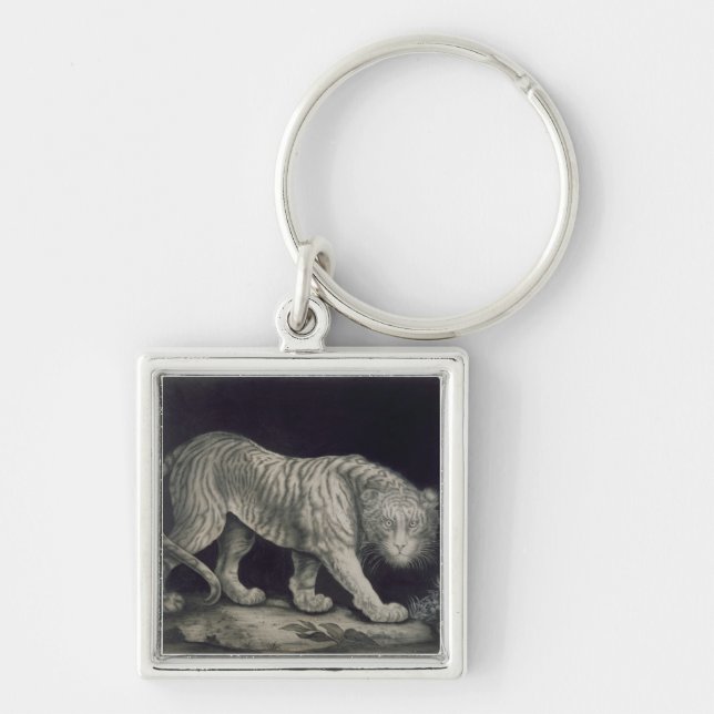 A Prowling Tiger (pencil on paper) Key Ring (Front)