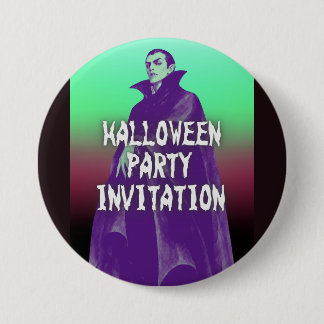 A psychedelic colored Count Dracula design makes a 7.5 Cm Round Badge