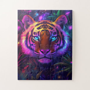 A psychedelic tiger jigsaw puzzle