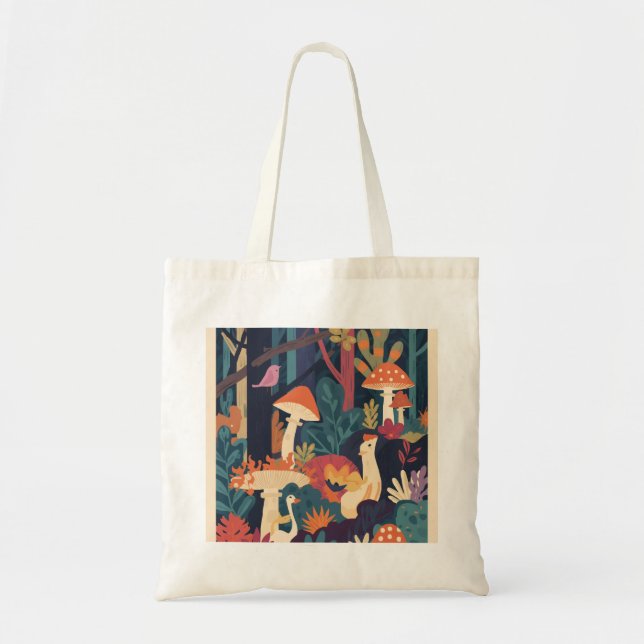 A psychedelic woodland tote bag (Front)