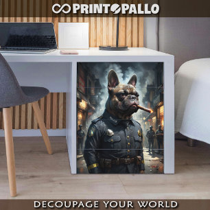 A pug dog as a cop in Los Angeles in 1920 Tissue Paper