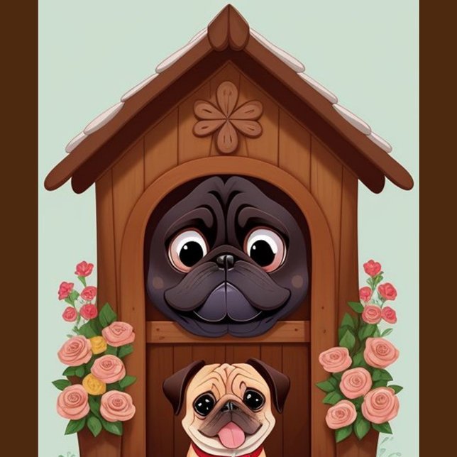 A Pug Dog House Puzzle (Turn designs, photos, and text into a great game with customizable puzzles!)