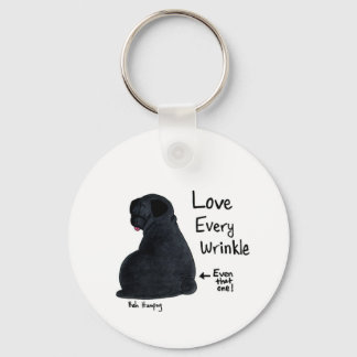 A Pug Wrinkle in Time (Black Pug) Key Ring