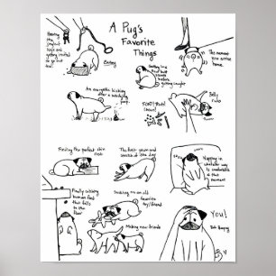 A Pug's Favourite Things Poster