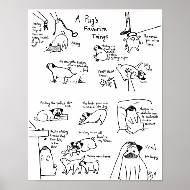 A Pug's Favourite Things Poster (Front)