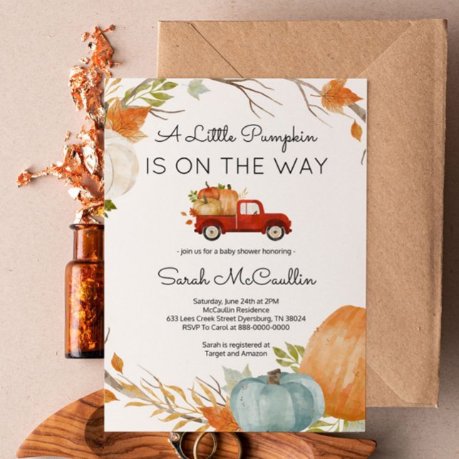 A Pumpkin is On The Way Baby Shower Fall Invitatio Invitation (Creator Uploaded)