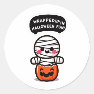 A pumpkin mummia classic round sticker