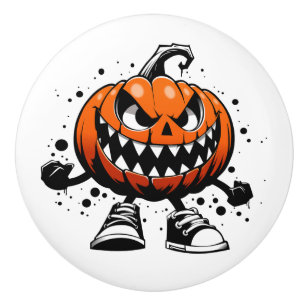 A Pumpkin Takes Life Ceramic Knob
