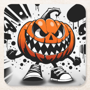 A Pumpkin Takes Life Square Paper Coaster