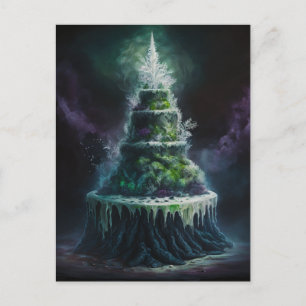 A Punny Smoky Weeding Cake Postcard