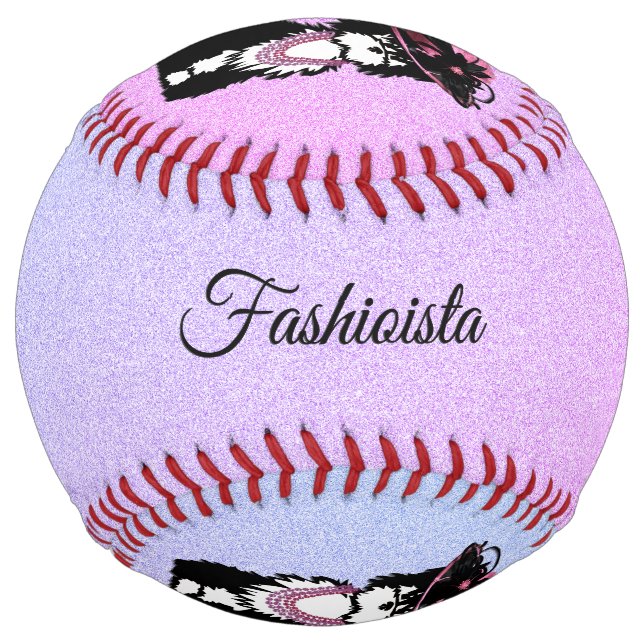 A Puppy Dog all Dressed Up Pink Softball (Back)