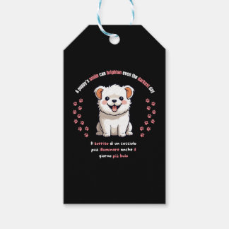 A puppy s smile can brighten even the darkest day gift tags