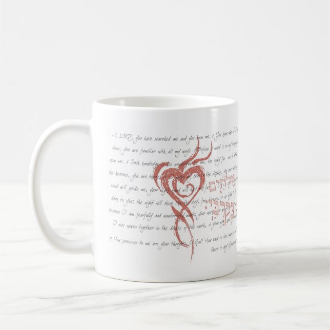 A Pure Heart - Psalm 139 & Psalm 51:10 Coffee Mug (Left)