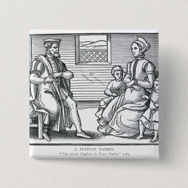 A Puritan Family 15 Cm Square Badge (Front)