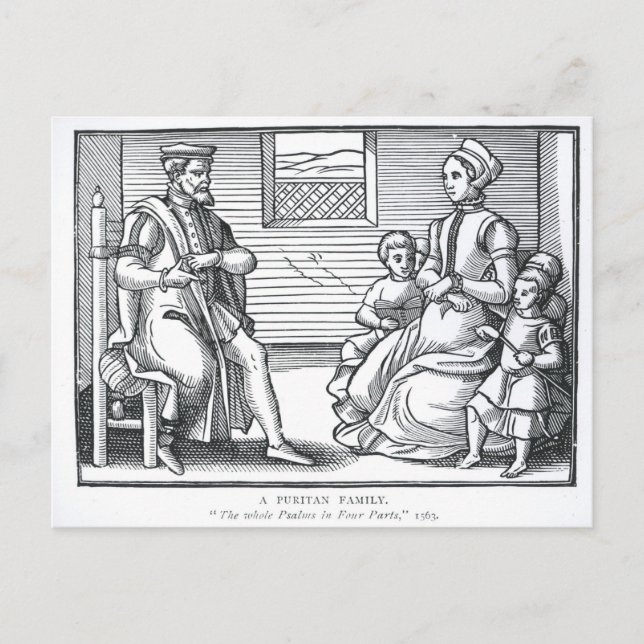 A Puritan Family Postcard (Front)