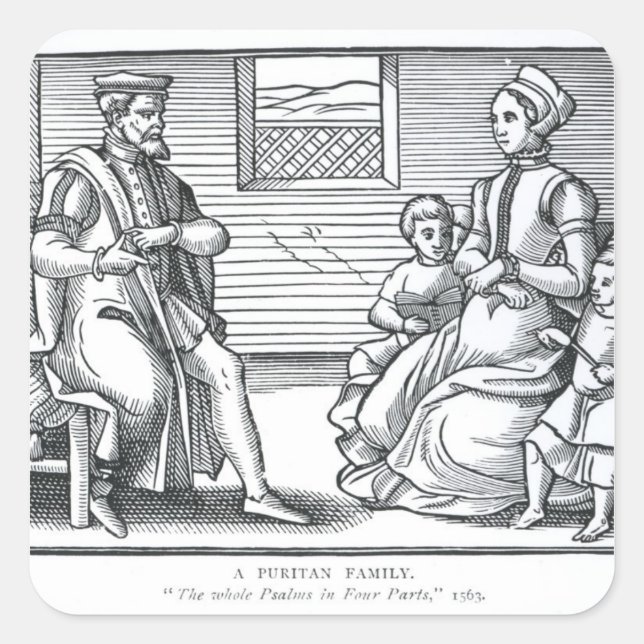 A Puritan Family Square Sticker (Front)