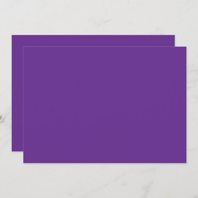 a purple background with a white border invitation (Front/Back)