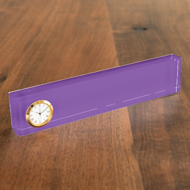 a purple background with a white border nameplate (Side)