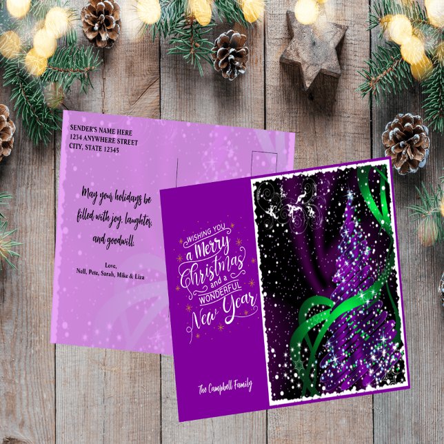 A Purple Christmas  Holiday Postcard (Creator Uploaded)