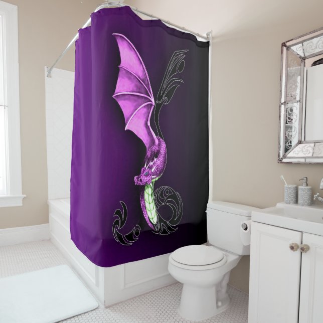 A Purple Dragon Shower Curtain (In Situ)