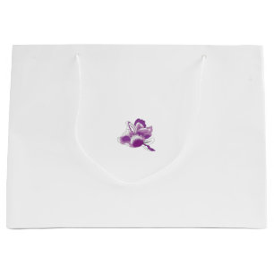 a purple flower with a white background large gift bag