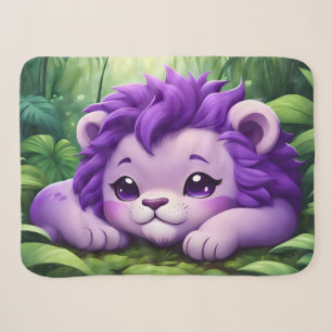 A Purple Lion Cub in the Jungle Sherpa Blanket