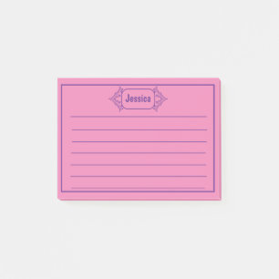 A Purple Ornate Patterned Title Graphic Post-it Notes