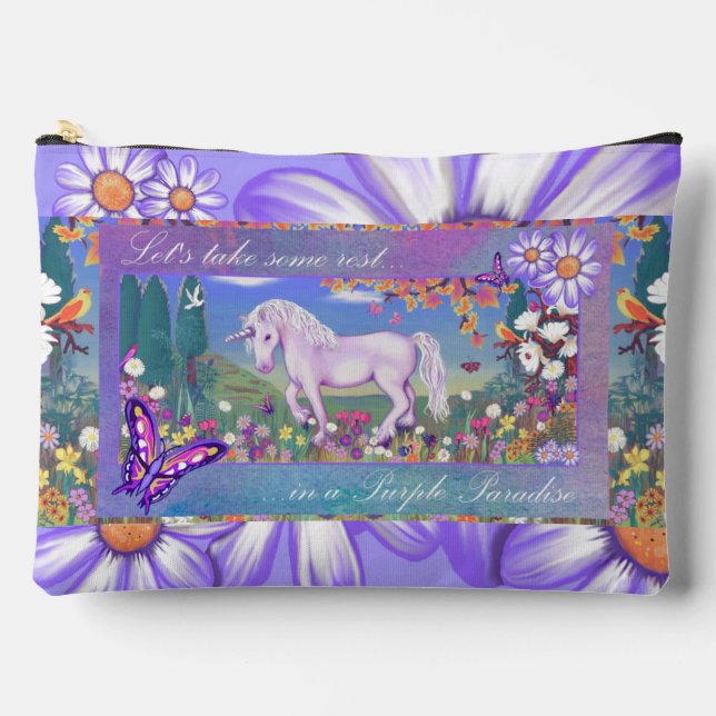 A purple paradise accessory pouch (Front)