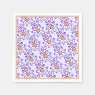 A purple paradise daisy/butterfly napkin