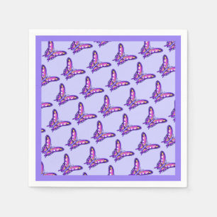 A purple paradise daisy/butterfly napkin